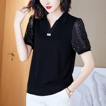 Женская футболка с короткими рукавами 2021 новая летняя рубашка топ черный