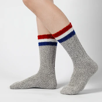 3 пары носки из шерсти мериноса для мужчин зимние толстые сохраняют тепло красочная полоска на открытом воздухе мягкие высококачественные повседневные мужские носки средней трубки