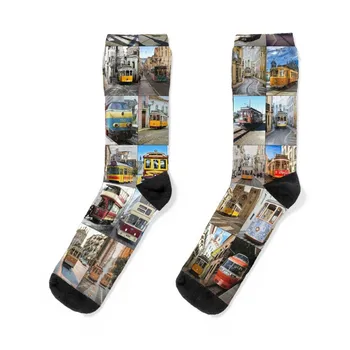 Трамваи Носки Носки с принтом носки Роскошные мультяшные носки Движущиеся чулки Носки Мужские Женские