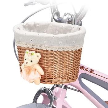 корзина для велосипедов Передняя рама велосипеда, велосипедная корзина, универсальная подвесная корзина, стойка для велосипедного рюкзака, плетение из ивы