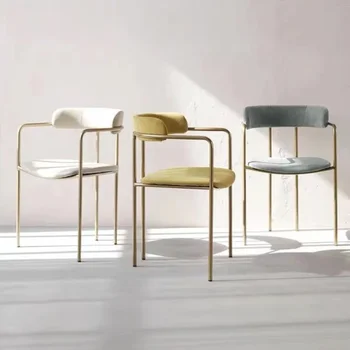 Современный обеденный стул Кафе Индивидуальное кресло Мягкая кухня Парикмахерская Обеденный стул Nordic Silla Nordica Мебель для гостиной