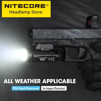 Продано NITECORE NPL30 Оружие Легкий Тактический Оружейный Фонарь 1200 LMs Светодиодный армейский фонарь для пистолета Страйкбол Планка Пикатинни CR123A Батарея