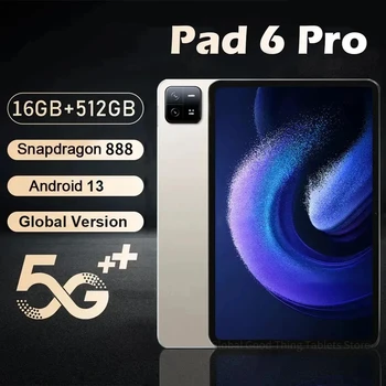 2023 Оригинальный Pad 6 Pro Snapdragon 888 Глобальная версия Планшеты ПК Android 13 Восьмиядерный 16 ГБ 512 ГБ 11-дюймовый HD 4K Экран 5G Wi-Fi Tab