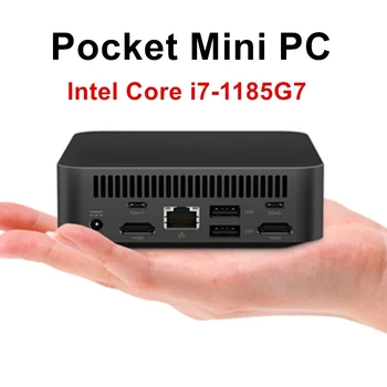 Topton Дешевый игровой мини-ПК Intel i7 1185G7 Windows 11 Настольный компьютер Офисный карманный ПК DDR4 NVMe NUC 4K HTPC WiFi6