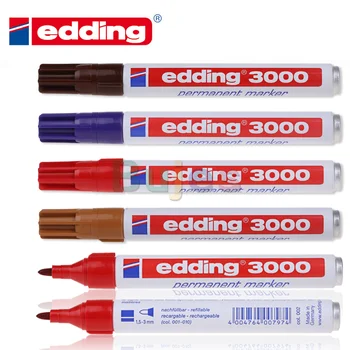 edding 3000 перманентный маркер, 1,5-3 мм, быстросохнущий перманентный маркер для картона, пластика, дерева и металла