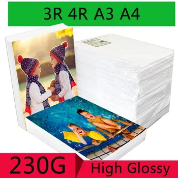 100 листов/упаковка 3R 4R A3 A4 Глянцевая фотобумага для струйного принтера Фотостудия Фотограф Печать изображений Глянцевая бумага