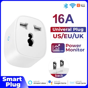 Tuya Smart Wifi Plug UK Беспроводная розетка управления с функцией таймера энергопотребления Работает с Alexa Home