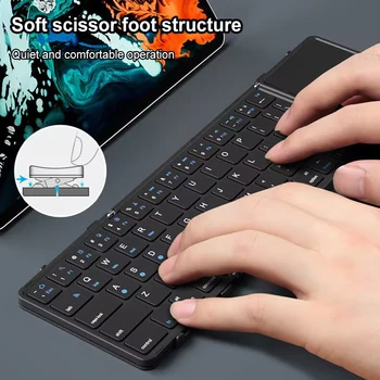 Испанская портативная клавиатура 210 мАч Сенсорная / цифровая беспроводная клавиатура Перезаряжаемая Bluetooth-совместимая для планшетного телефона Ipad