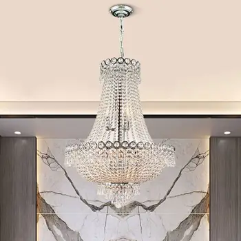 Хрустальная люстра Светодиодный современный подвесной светильник Роскошный декор комнаты для банкетного зала Люстра Гостиная Внутренний осветительный прибор