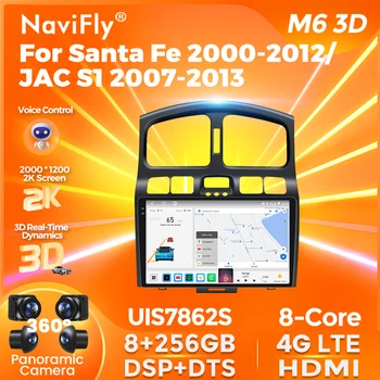 NaviFly M6 3D UIS7862S Автомобильные Интеллектуальные Системы Для Hyundai Santa fe 2000-2012 / JAC S1 Android Navigation GPS Multimedia Player