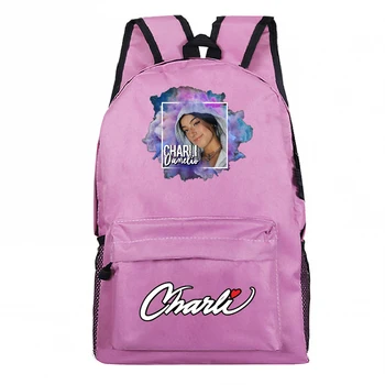 Модный рюкзак Charli Damelio Холщовый рюкзак Школьные сумки Сумки для мальчиков Детские рюкзаки Женская дорожная сумка Сумка для девочек