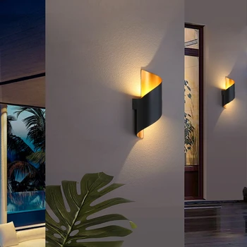 Новый современный светодиодный настенный светильник Алюминиевая креативная полоса Домашний декор Настенные светильники Черный Белый Гостиная Столовая Спальня Освещение прохода