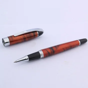 металлический серебристый Отделка Полноцветная коричневая ручка-роллер 517