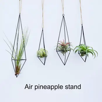 Геометрический воздушный держатель для растений 3D визуальный эффект Современный контейнер для горшка Тилландсия Подвесное кашпо Металлическое растение Цветочный воздух Стойка для растений