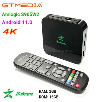 GTmedia Zshare Z1 Amlogic S905W2 Android 11.0 ТВ BOX 2G16G Встроенный 2.4G WiFi 4K H.265 Телевизионная приставка Android Box