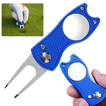 Пластиковый складной инструмент для ремонта Golf Divot Инструмент для ремонта Golf Divot с всплывающей кнопкой Складной инструмент для гольфа Легкий портативный