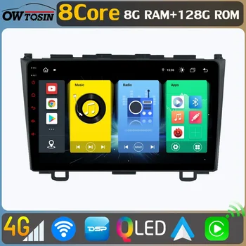 Owtosin QLED 1280*720P Android 10 для Honda CR-V CRV 3 RE 2006-2012 Радио 360 Панорамный GPS CarPlay 4G LTE Головное устройство Стерео DAB