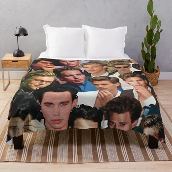 Austin Butler Фотоколлаж Плед Плед для дивана Персонализированный подарок Пушистые лохматые диваны Одеяла