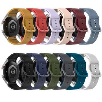 Силиконовый ремешок для часов Цветная застежка Водонепроницаемый ремешок для часов Удобные мягкие запасные части для Samsung Galaxy Watch4 40/44 мм