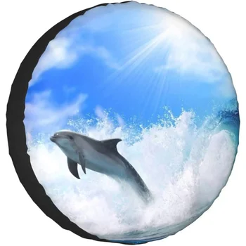Симпатичный дельфин Принт Запасной Чехол Водонепроницаемый Шинный Протектор Колеса Для Автомобиля Грузовик Внедорожник Кемпер Прицеп Rv 14 