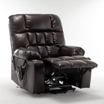  Подъемное кресло с неудобными ножками: подъемный диван из пеноматериала высокой плотности с подогревом и массажем, 2 кармана, 2 подстаканника, 2 пульта дистанционного управления