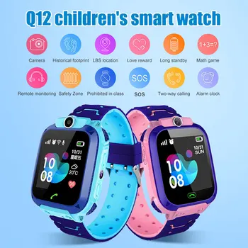 Q12 Детские смарт-часы IP67 Водонепроницаемый SOS Камера Телефон Часы 2G SIM-карта Голосовой вызов LBS Location Tracker Умные часы для детей