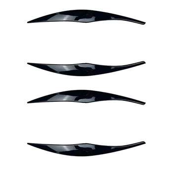 4X Автомобильные глянцевые черные фары Брови Веки Покрытие ресниц Наклейки на фары для BMW 3 серии E90 E91 320I 05-12