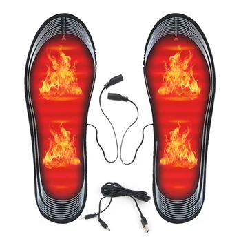  Стелька с подогревом для мужчин и женщин Разрезаемая обувь с электрическим подогревом с питанием от USB Вкладыши для ног Грелки для ног Зимний кемпинг, Катание на лыжах, Велоспорт