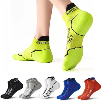 10 пар / лот Мужские спортивные носки Хлопок Тонкие носки для фитнеса Яркий цвет Носки для бега Дышащая сетка Низкие вырезы Спортивные носки для мужчин