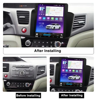 Carplay Android Auto для Honda Civic 2012 2013 2014 2015 Автомагнитола Мультимедийная стерео для Tesla Вертикальный экран WIFI IPS DSP
