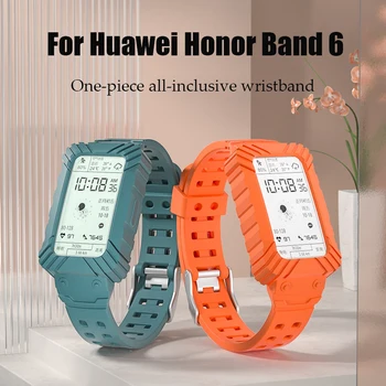Ремешок для часов + чехол для браслетов Huawei Honor Band 6 Ремешок WatchBand Для Honor band 6 Ремешок Защитная пленка для экрана Умные аксессуары