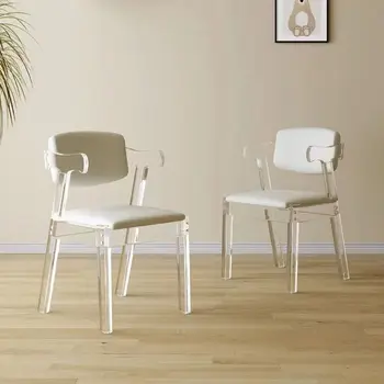 Акриловый прозрачный стул Роскошный обеденный стул Стул для макияжа Мебель Стулья для гостиной Кресла Скандинавский хрустальный стол Стул Z