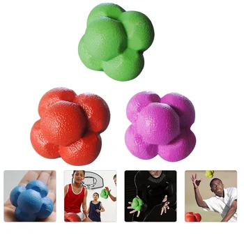 3 шт. Мячи для ловкости Шестиугольный реактивный мяч Гибкий тренировочный мяч Мяч для фитнеса