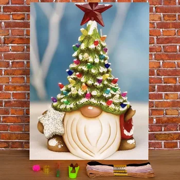 Рождественская елка Печатный водорастворимый холст 11CT Вышивка крестом Узоры Вышивка DMC Нитки Ручная работа Хобби Ремесло Мулина