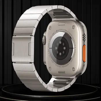 Пряжка магнитного всасывания из нержавеющей стали для Apple Watch Ultra 2 49 мм Роскошный ремешок 44 мм 45 мм для iWatch Series 9 8 7 6 5 4 3 SE