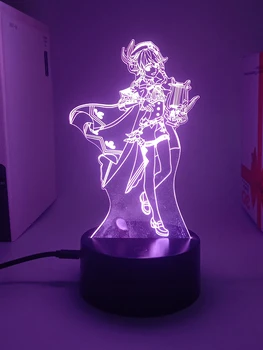 Genshin impact Venti 3d светодиодная лампа для спальни манга ночники аниме фигурка Украшение детский подарок