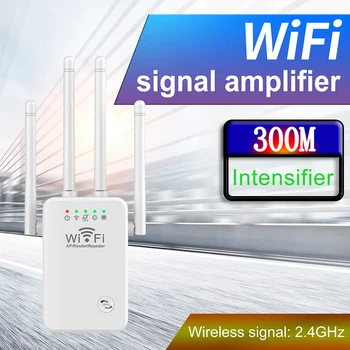 Усилители WiFi Усилитель сигнала 2,4 ГГц Усилитель WiFi 300 Мбит/с Простая настройка 4 антенны большого радиуса действия для дома с портом Ethernet