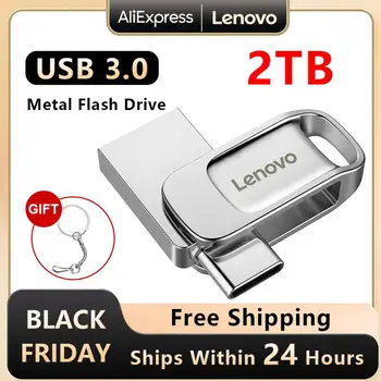 Lenovo 2 ТБ USB 3.0 Флеш-накопитель Водонепроницаемый флеш-накопитель 128 ГБ Memoria USB Флэш-накопитель Высокоскоростной Memoria Usb Stisck Подарок Бесплатная доставка
