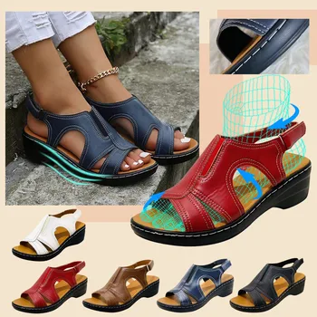 Сандалии для женщин Повседневная римская обувь Рыбий рот Клин Шар подушек для ног для женщин Сандалии Женская обувь Сандалии широкой ширины