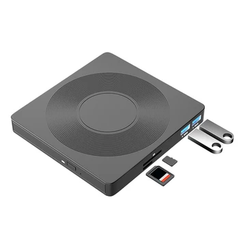 6 в 1 портативный CD-привод USB3.0 Type-C Внешние оптические приводы, совместимые с Win Mac OS Слоты для карт TF/SD для ноутбука, настольного ПК