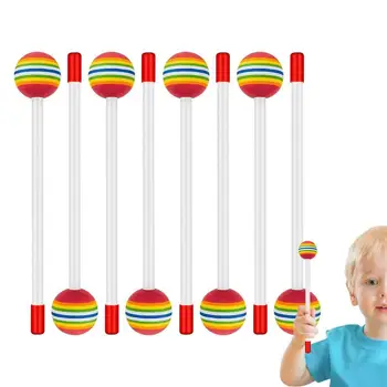 Барабанные палочки для детей Набор из 8 красочных детских леденцов с пенопластовой головкой Барабанные палочки Радужные перкуссионные палочки Музыкальные игрушки Инструмент
