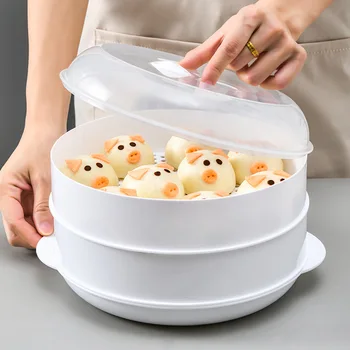многослойная круглая микроволновая печь пароварка для пельменей пластиковый поднос для еды рисоварка решетка для приготовления на пару кухонные принадлежности для приготовления пищи