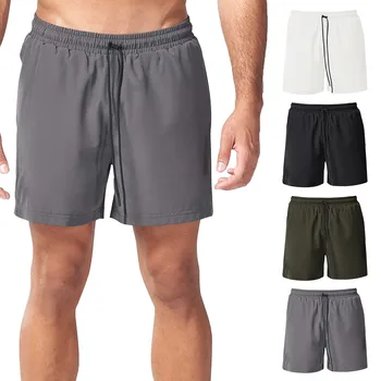 Однотонные спортивные брюки с гладкой доской Мужские брюки для фитнеса Летние тонкие свободные быстросохнущие тренировочные брюки для бега
