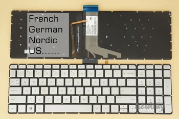 US Французско-немецкая скандинавская клавиатура для HP Envy X360 15-W000 15-W100 15T-W200 15T-W100 M6-W000 807526- 051 041 DH1 001, с подсветкой S