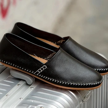 Valstone Мода Мужская Обувь Для Вождения Кожаные Слипоны Мокасин Homme Лоферы Повседневные Дышащие Мягкие Удобные Большой Размер 38-50