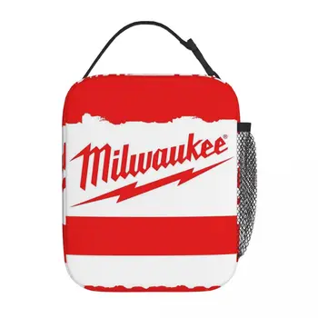  Milwaukees Logo Изолированная сумка для ланча Коробка для хранения еды Многоразовый охладитель Термоланч Боксы для школьного офиса