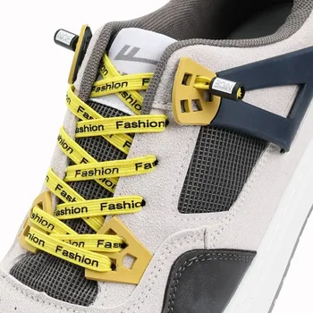 1 пара эластичных шнурков для обуви без завязок плоские шнурки для кроссовок печать букв не выцветает и не требует завязывания обуви кружево