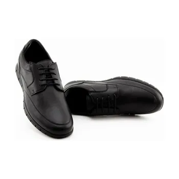 Спортивная обувь Man 24 часа черная кожаная обувь S @ kut E3206.1 идеально подходит для гостеприимства и работы на ходу