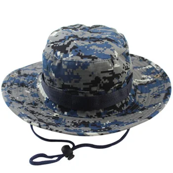 Модные военные камуфляжные шляпы-ведра Джунгли Камуфляжная рыбацкая шляпа с широкими полями Солнце Рыбалка Ведро Шляпа Кемпинг Кепки Хлопковые кепки