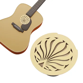 Гитара Деревянная крышка звукового отверстия Крышка звукового отверстия Деревянная пылезащитная крышка для 41-дюймовой акустической гитары